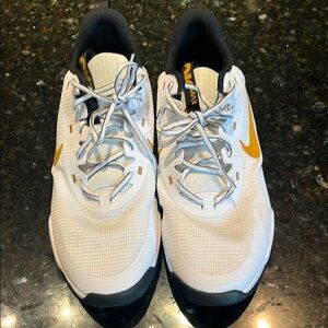 New. Mens Nike Air Max. Black white/gold. 10.5